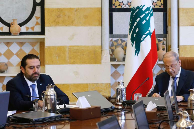 الرئيس اللبناني ميشال عون ورئيس الحكومة سعد الحريري