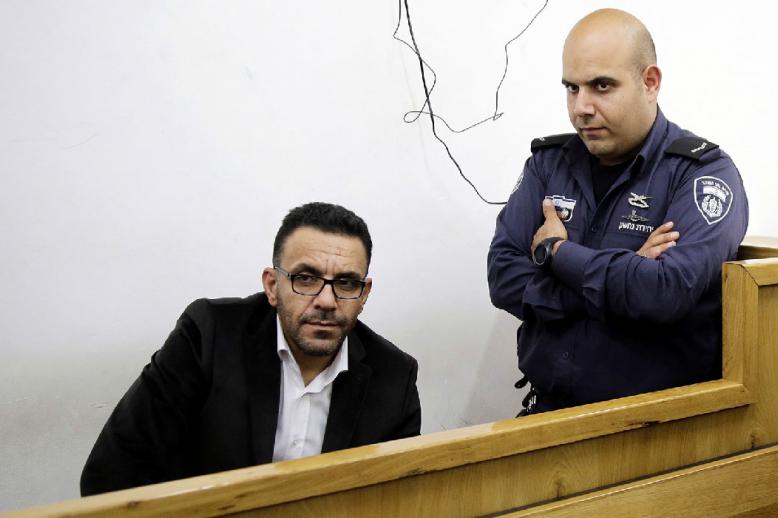 PA governor Adnan Ghaith pictured during a court appearance in occupied Jerusalem