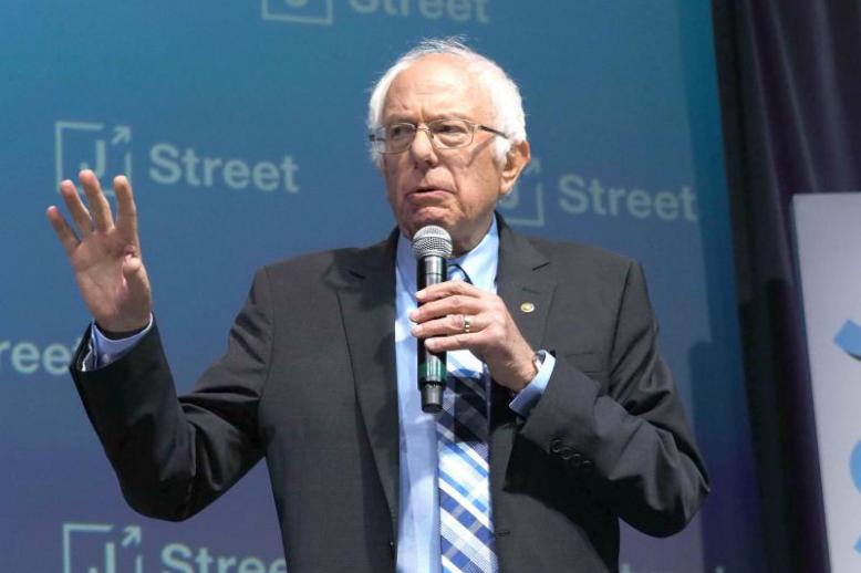 US Democratic presidential candidate Bernie Sanders addresses the J Street National Conference in Washington