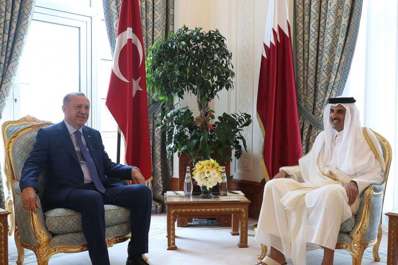 لقاء الرئيس التركي رجب طيب أردوغان مع أمير قطر الشيخ تميم بن حمد