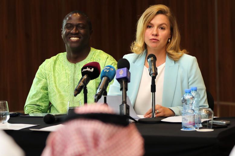 UN independent human rights experts, Elina Steinerte of Latvia and Roland Adjovi of Benin