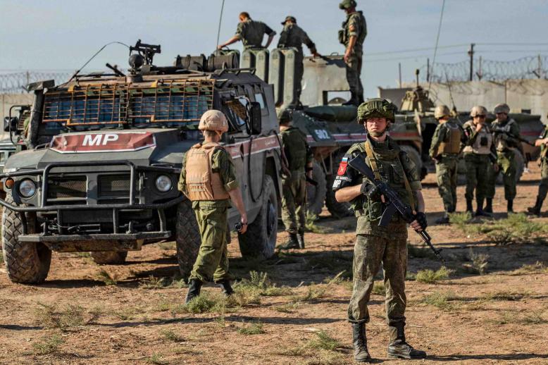 The new base is protected by Russia's Pantsir missile system and the landing area is encircled by military police