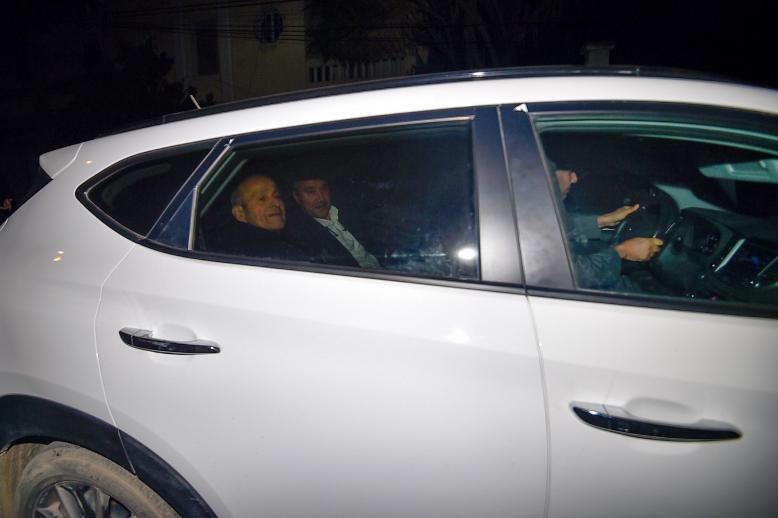 Algerian entrepreneur and CEO of CEVITAL industrial group Issad Rebrab is seen leaving the El-Harrach prison at 2:45am on January 1