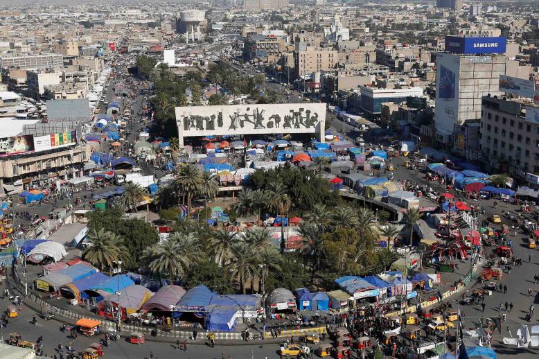 Demonstrators opposed to Allawi's nomination began clustering their tents closer together in Baghdad's Tahrir Square, away from those occupied by Sadrists.
