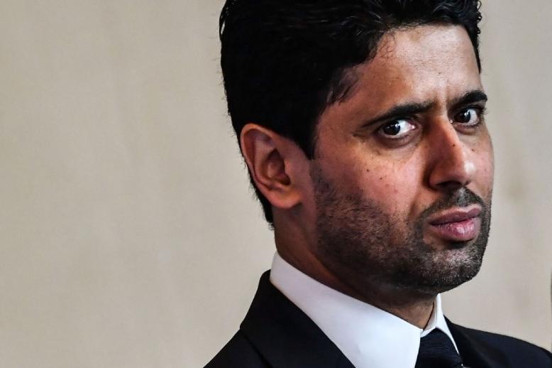 Paris Saint-Germain's Qatari president Nasser Al-Khelaifi