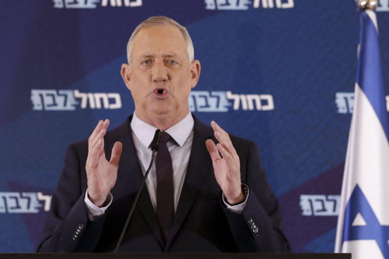 Newly elected Israeli parliament speaker Benny Gantz
