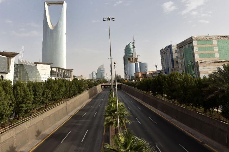 The empty King Fahad main street in the Saudi capital Riyadh