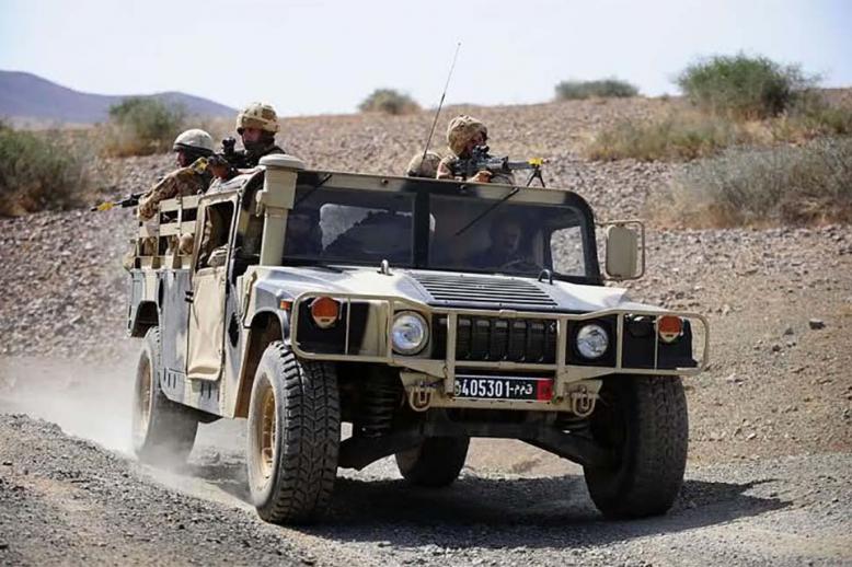 A security cordon set up between Morocco and Mauritania