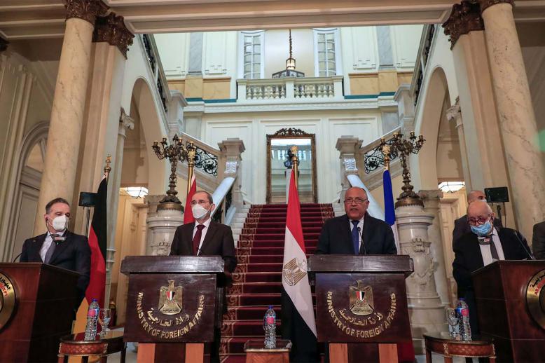 Le Drian urged Israel and the Palestinians to initiate and announce their commitment to achieve a solution to the conflict 