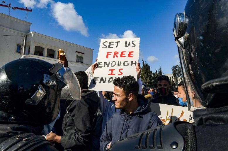 Peaceful protest so far