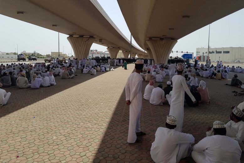 Protesters angry over firings and the poor economy of Oman