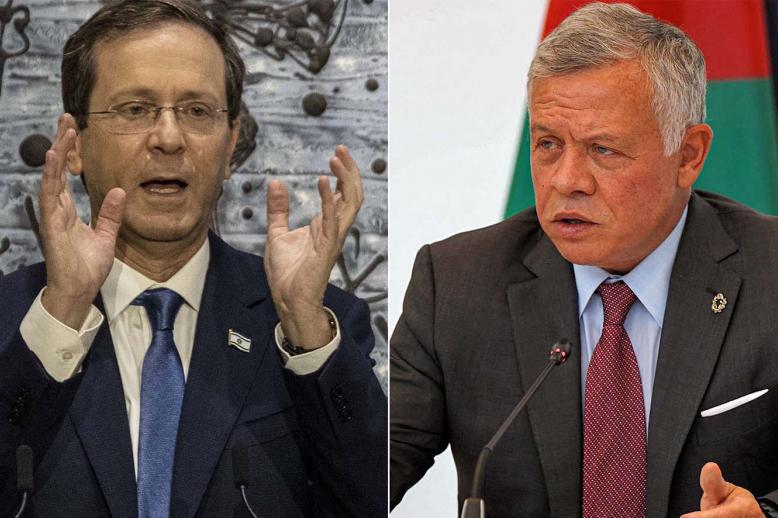 Herzog (L) spoke of improving regional relations 