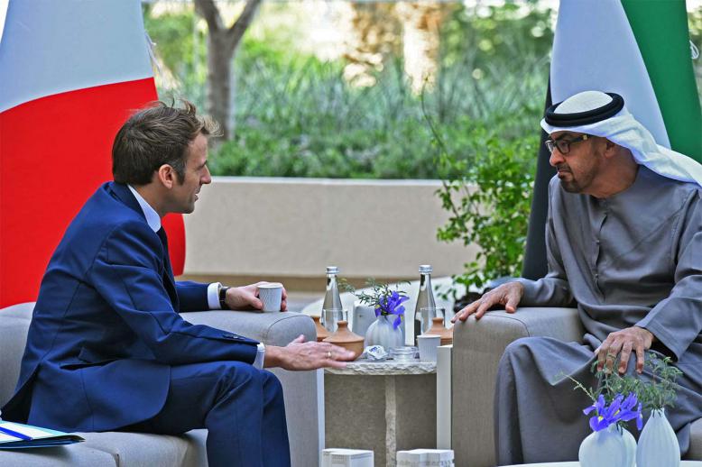 Macron and Sheikh Mohammed bin Zayed Al Nahyan were present at the Rafale contract signing