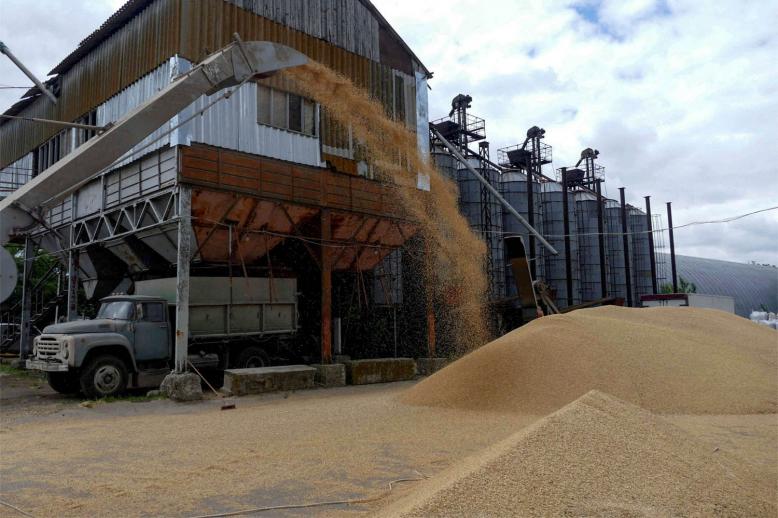 Russian and Ukrainian officials have blamed each other for the blocked grain shipments
