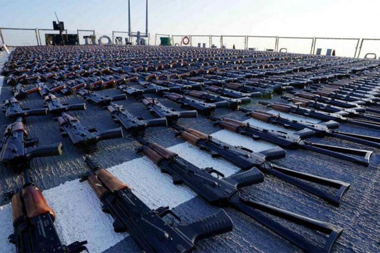 The weapons appeared to be Chinese-made T-56 rifles and Russian-made Molot AKS20Us