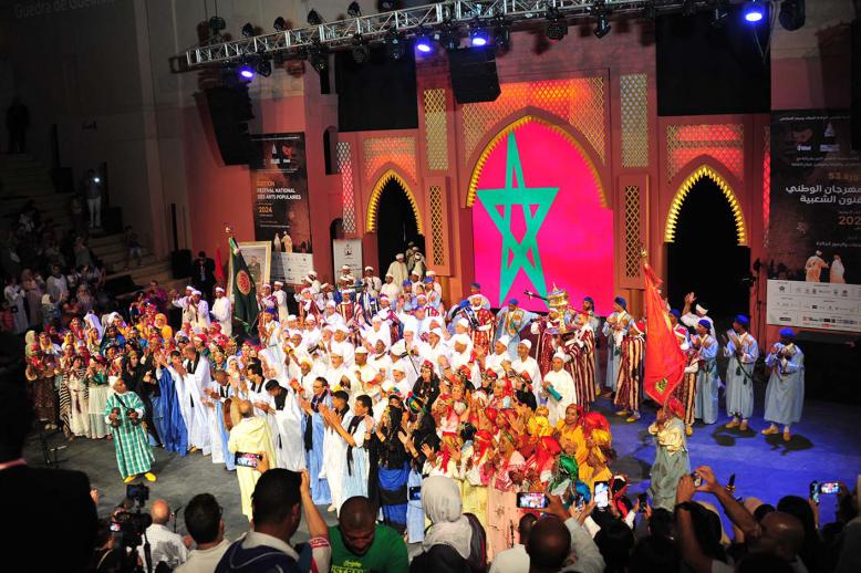 A colourful performance at the end of the opening ceremony of the festival