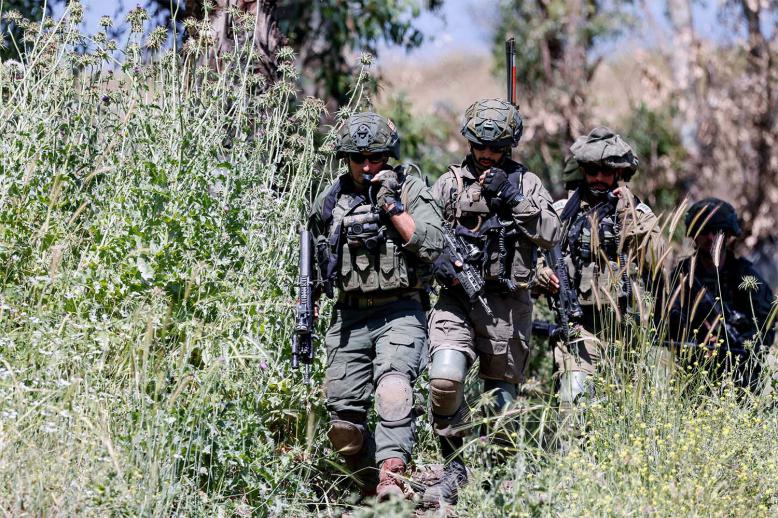Israeli soldiers in the Golan Heights