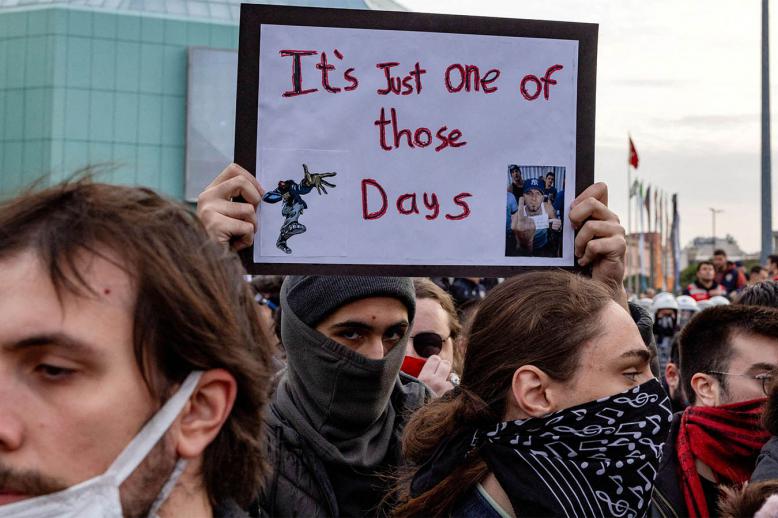 Some don't want to show their faces because the police could come for them