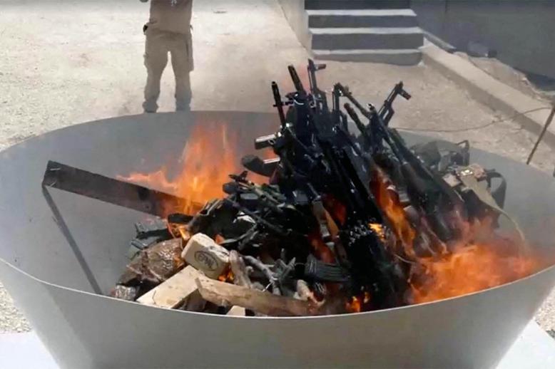PKK weapons burnt