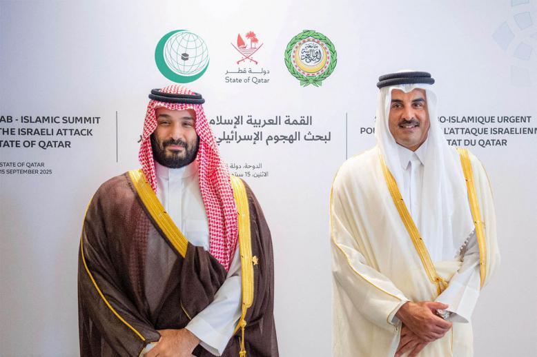 Saudi Crown Prince Mohammed bin Salman and Emir Of Qatar Sheikh Tamim bin Hamad Al Thani in Doha