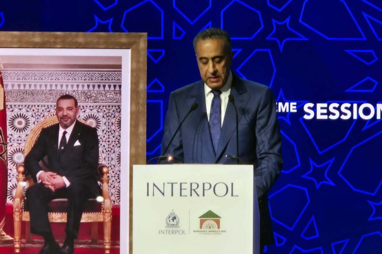Morocco's police chief Abdellatif Hammouchi addressing the Assembly