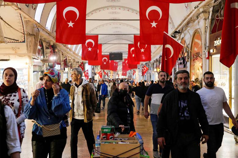 People shop at Grand Bazaar in Istanbul