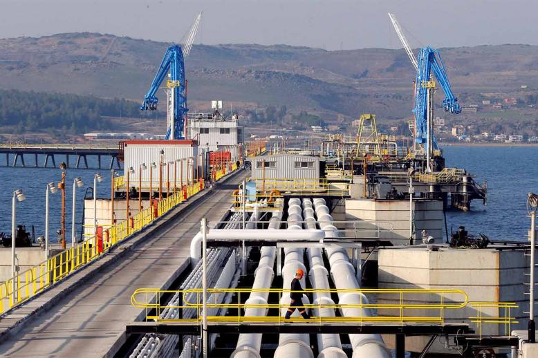 A general view of the Kirkuk-Ceyhan pipeline linking Iraq and Turkey at Turkey's Mediterranean port of Ceyhan