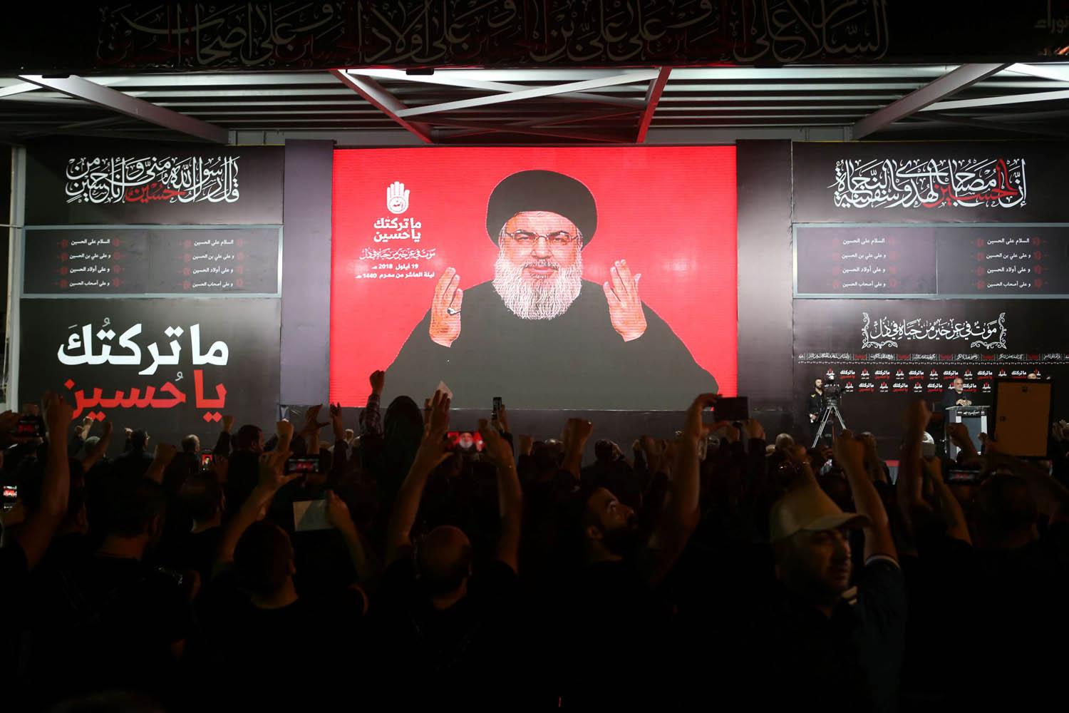 نصرالله يتحدث لناشطين في حزبه