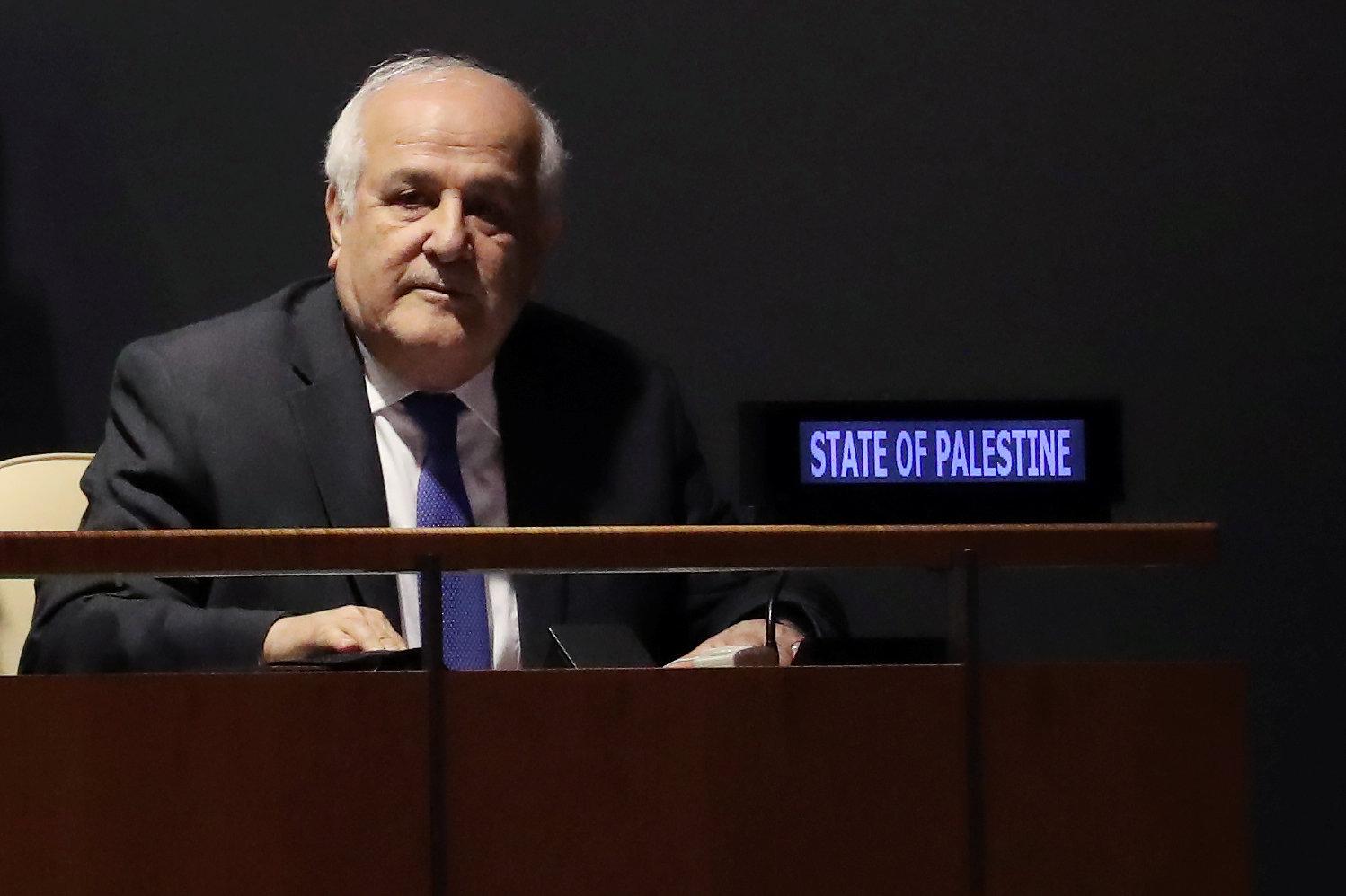 Palestinian Ambassador to the United Nations Riyad Mansour in New York, on October 16.