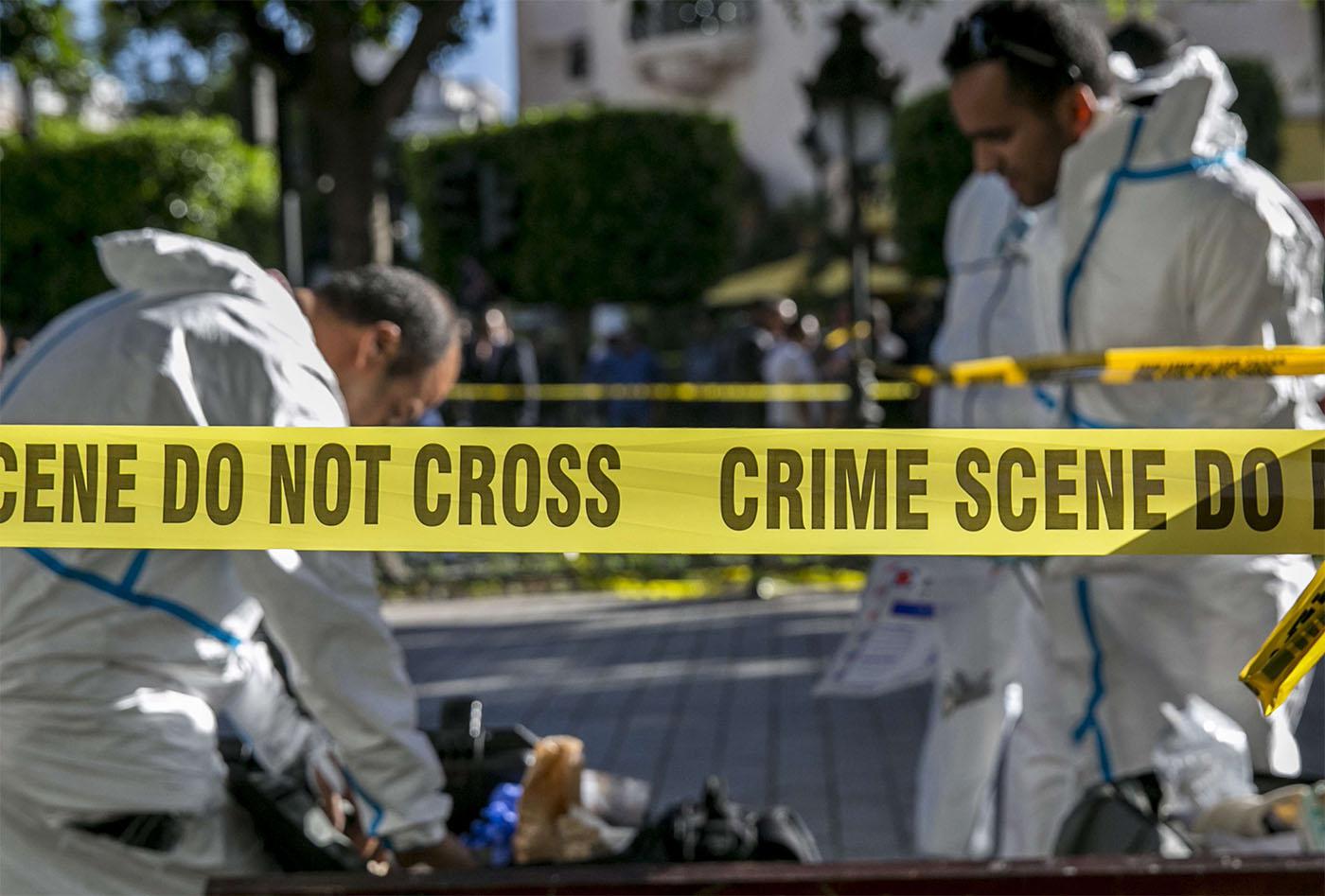 The scene of the suicide bomb attack