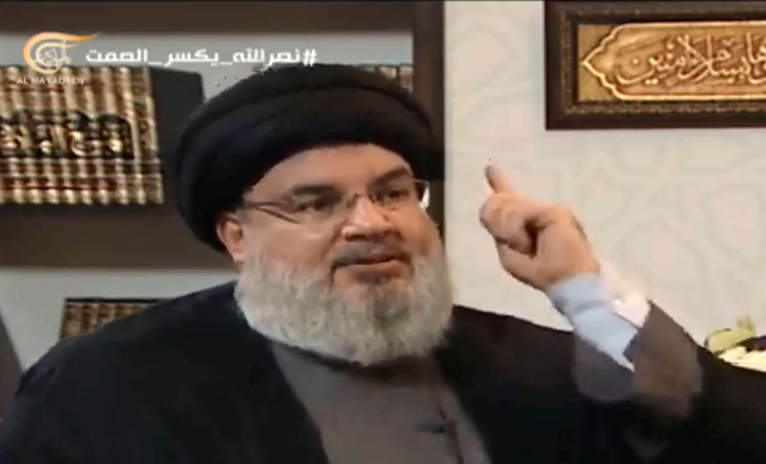 حسن نصرالله يتحدث إلى قناة الميادين