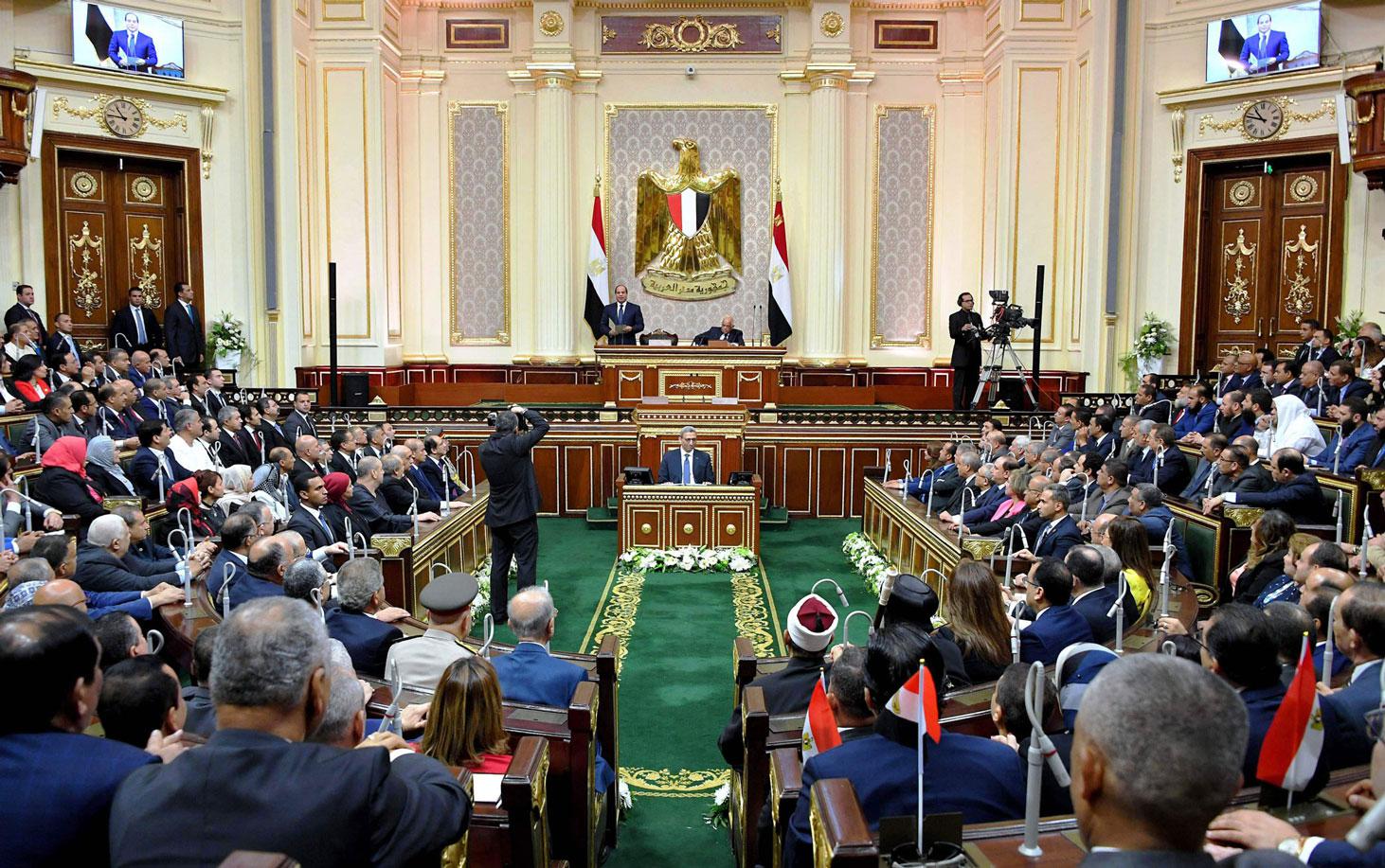 الرئيس المصري عبدالفتاح السيسي في كلمة سابقة له بالبرلمان