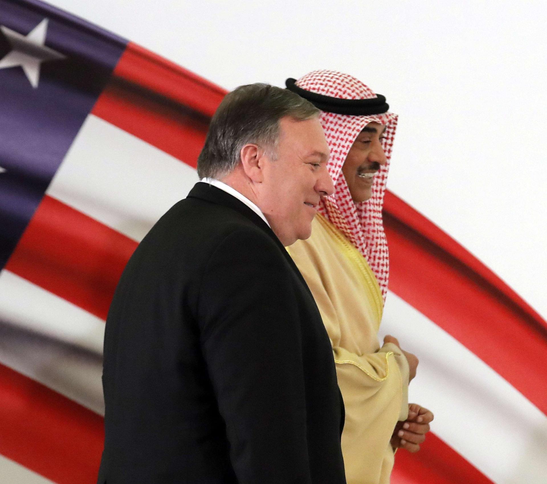 وزير الخارجية الكويتي صباح خالد الحمد الصباح ووزير الخارجية الاميركي مايك بومبيو