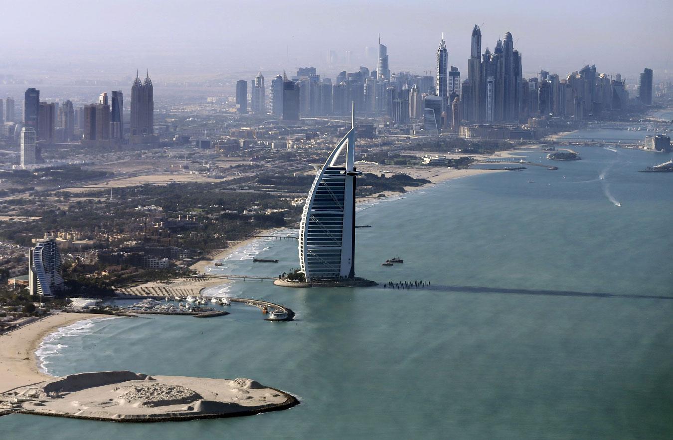 A general view of the luxury Burj al-Arab Hotel at Jumeirah area in Dubai