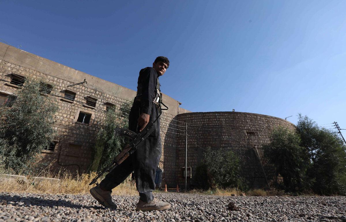 An Iranian Kurdish Peshmerga member of the Iranian Kurdistan Democratic Party