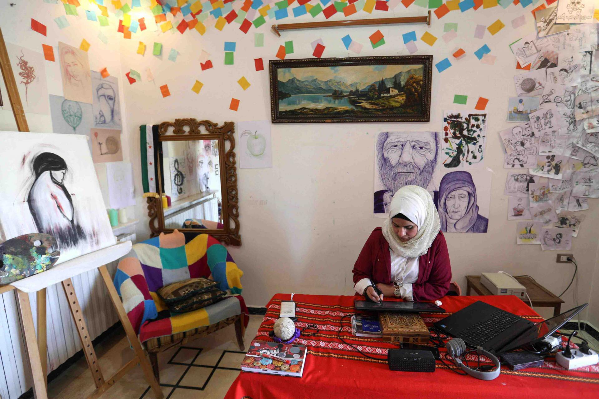 Before civil war erupted in 2011, Ali worked as an art teacher at a private school in Idlib so she could "be close to the field that I love"