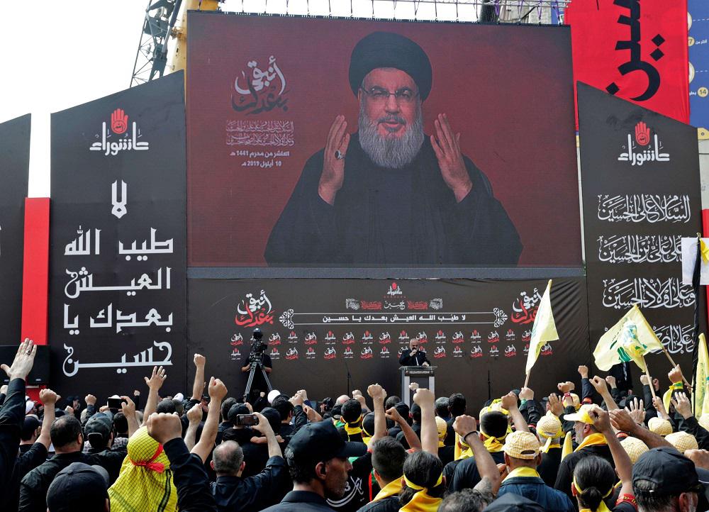 الامين العام لحزب الله حسن نصر الله في خطاب امام انصاره