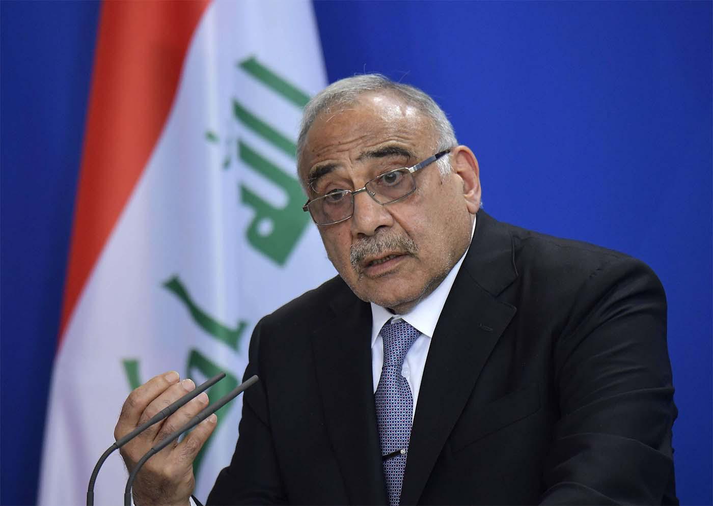 Iraqi Prime Minister Adel Abdul Mahdi 