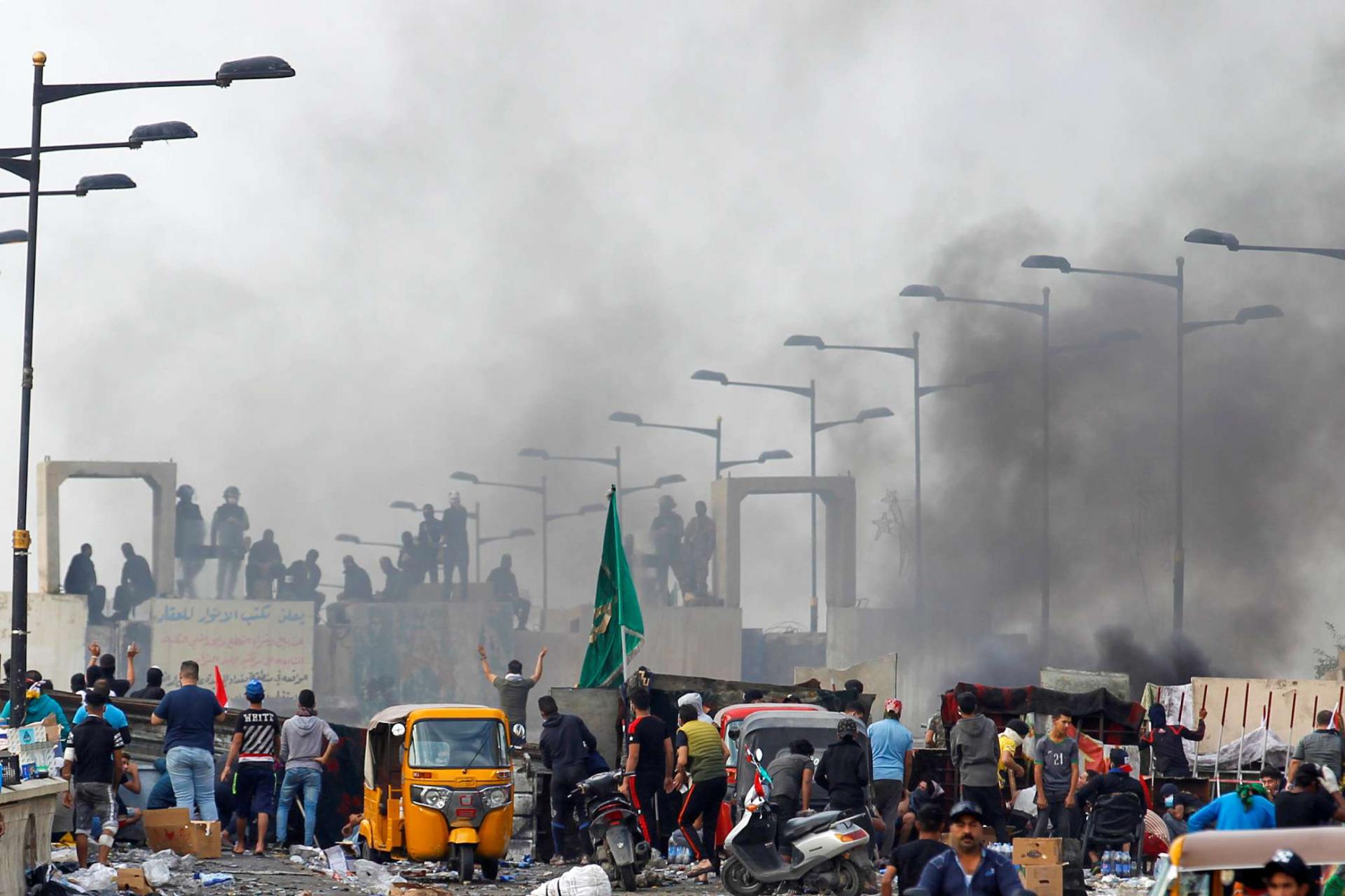 Security forces were positioned on the edges of Tahrir, while elite Counter-Terrorism Service troops and armoured vehicles were seen in surrounding districts