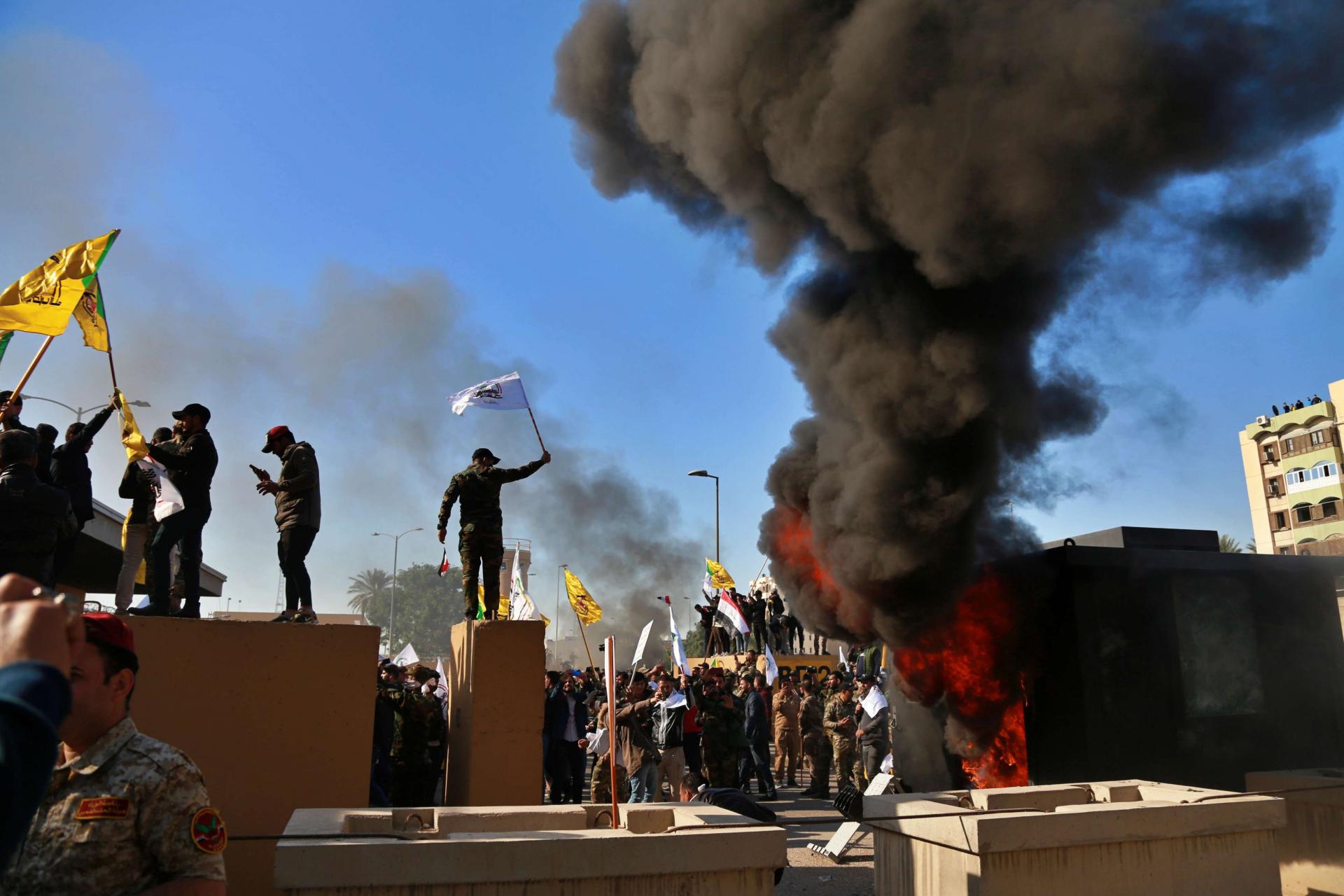 The protests mark a new turn in the shadow war between Washington and Tehran