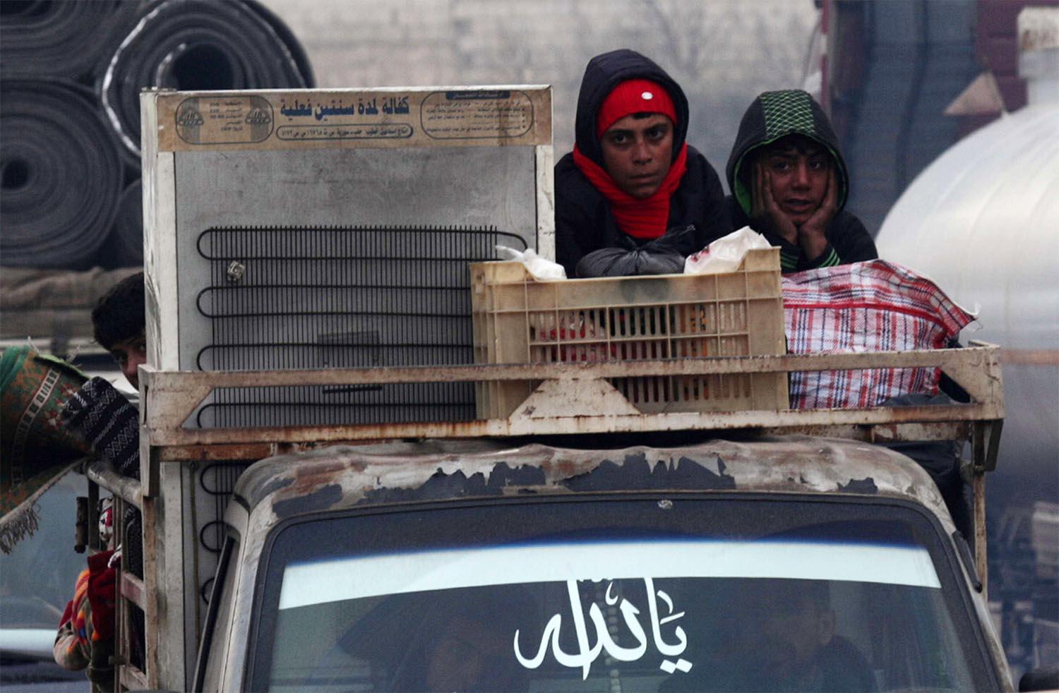 Fleeing the bombardments