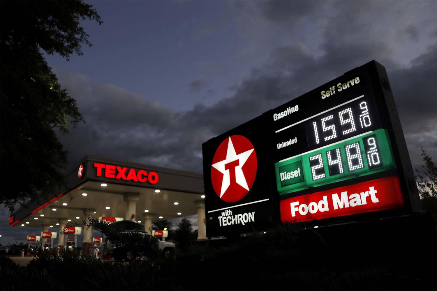 US gasoline prices had dropped to their lowest levels in four years