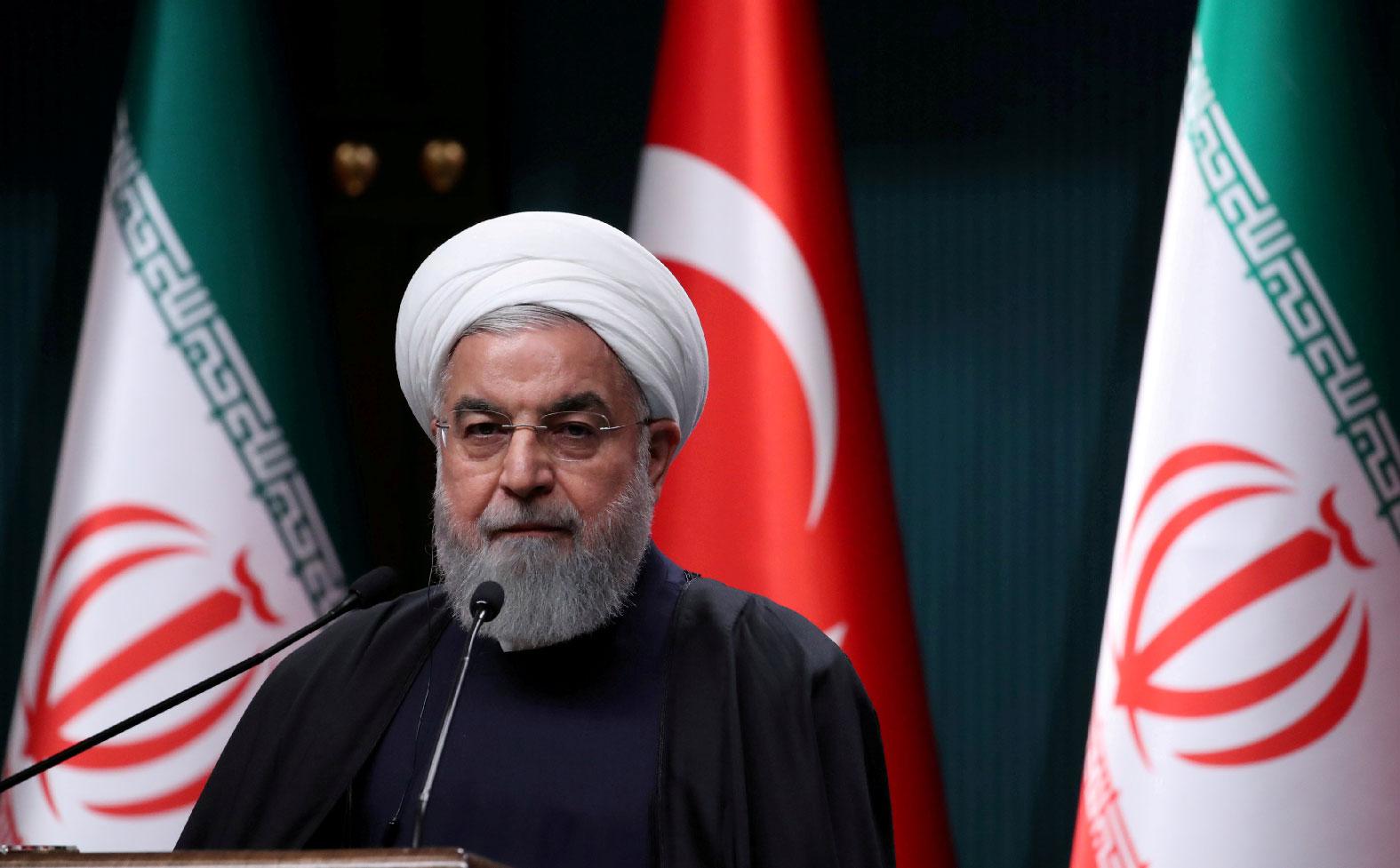 Iranian President Hassan Rouhani speaks during a cabinet meeting in Tehran