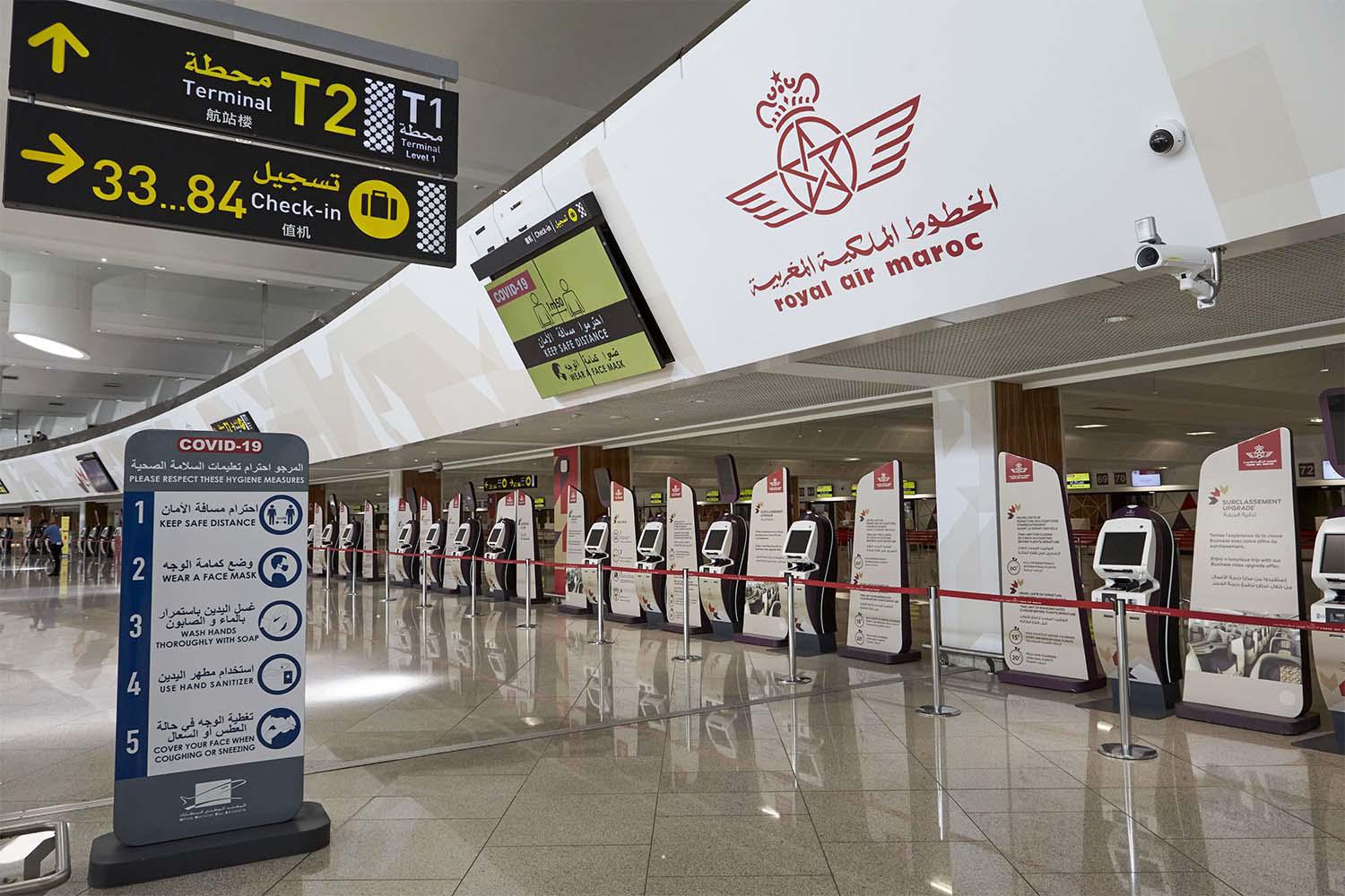 The hall of Mohammed V airport in Casablanca