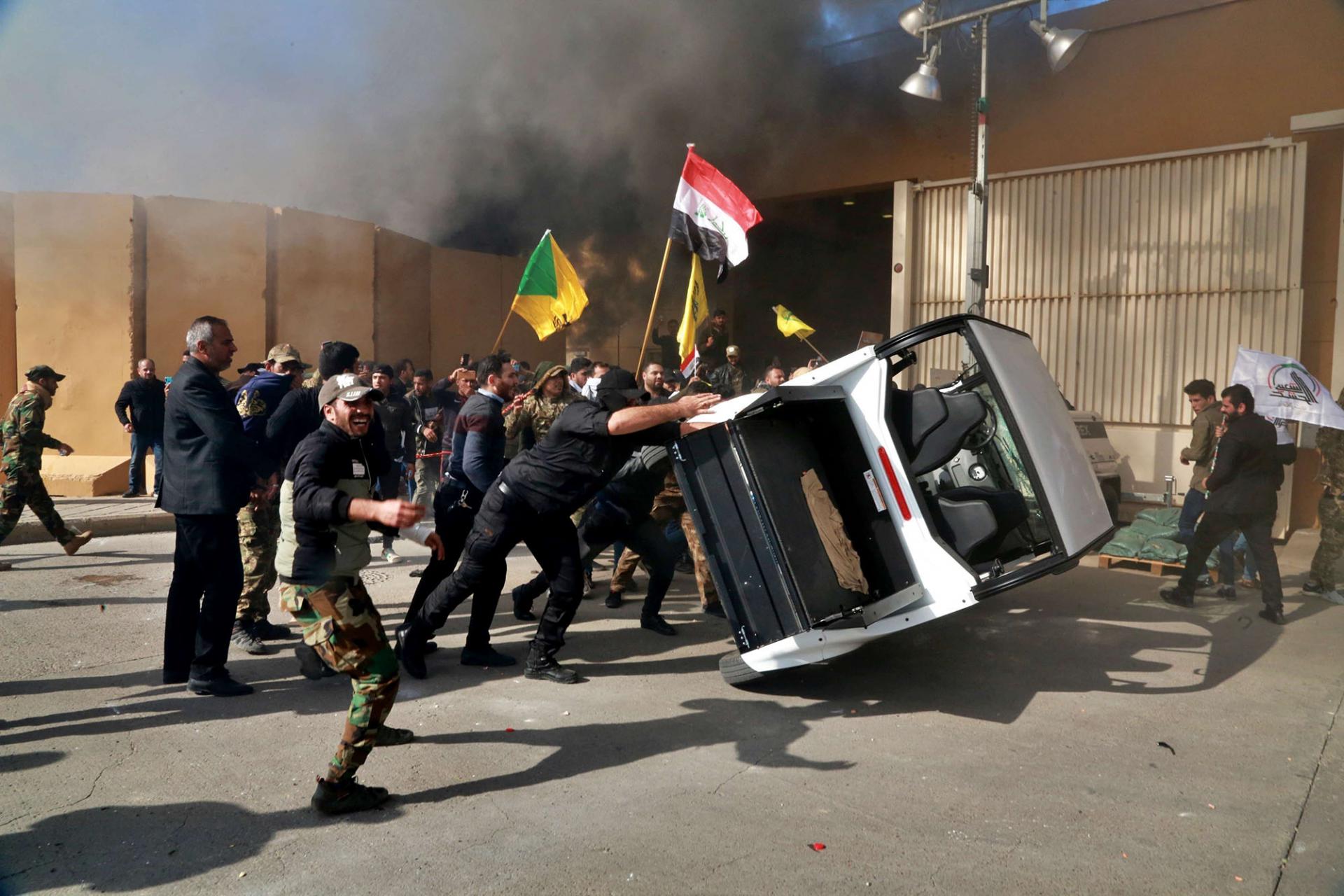 مجمع السفارة الاميركية تعرض لهجمات متكررة من الفصائل الموالية لايران