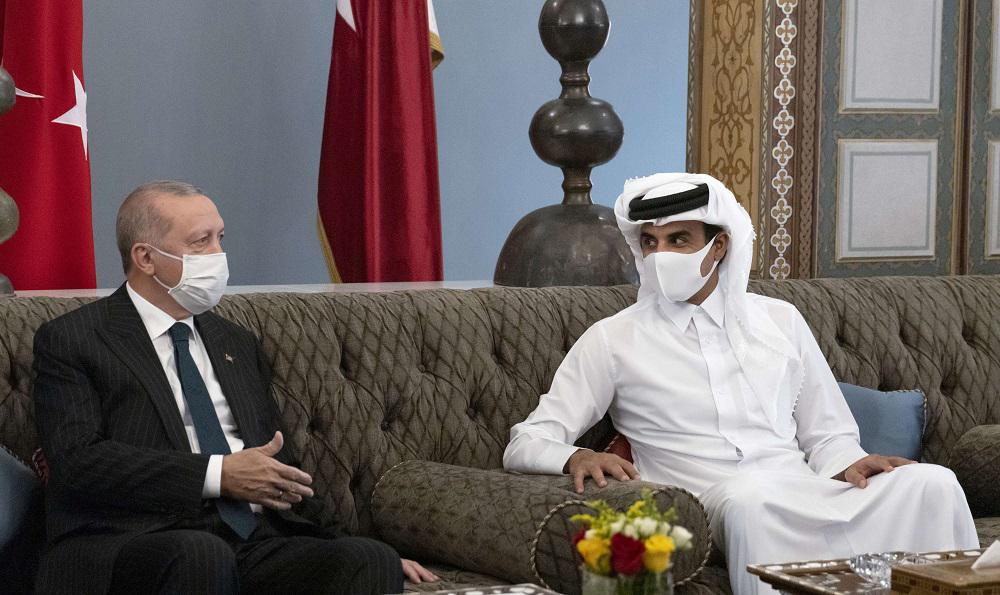 امير قطر الشيخ تميم بن حمد ال ثاني والرئيس التركي رجب طيب اردوغان