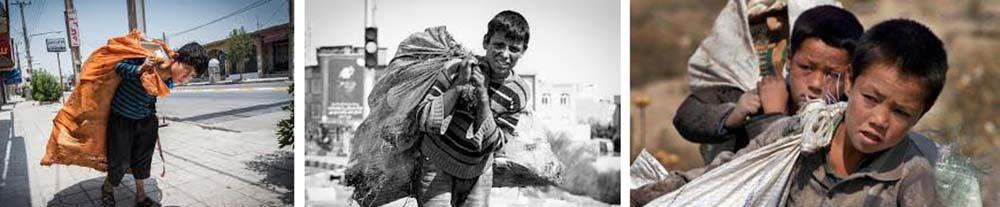 In any city of Iran, you can see children walking in the streets with a bag on their shoulders