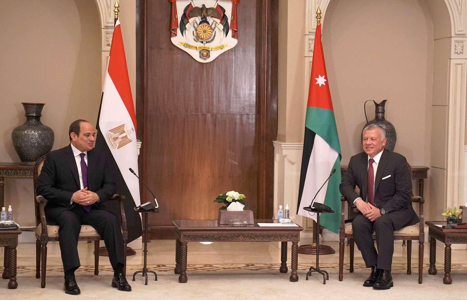 الرئيس المصري عبدالفتاح السيسي والعاهل الاردني عبدالله الثاني