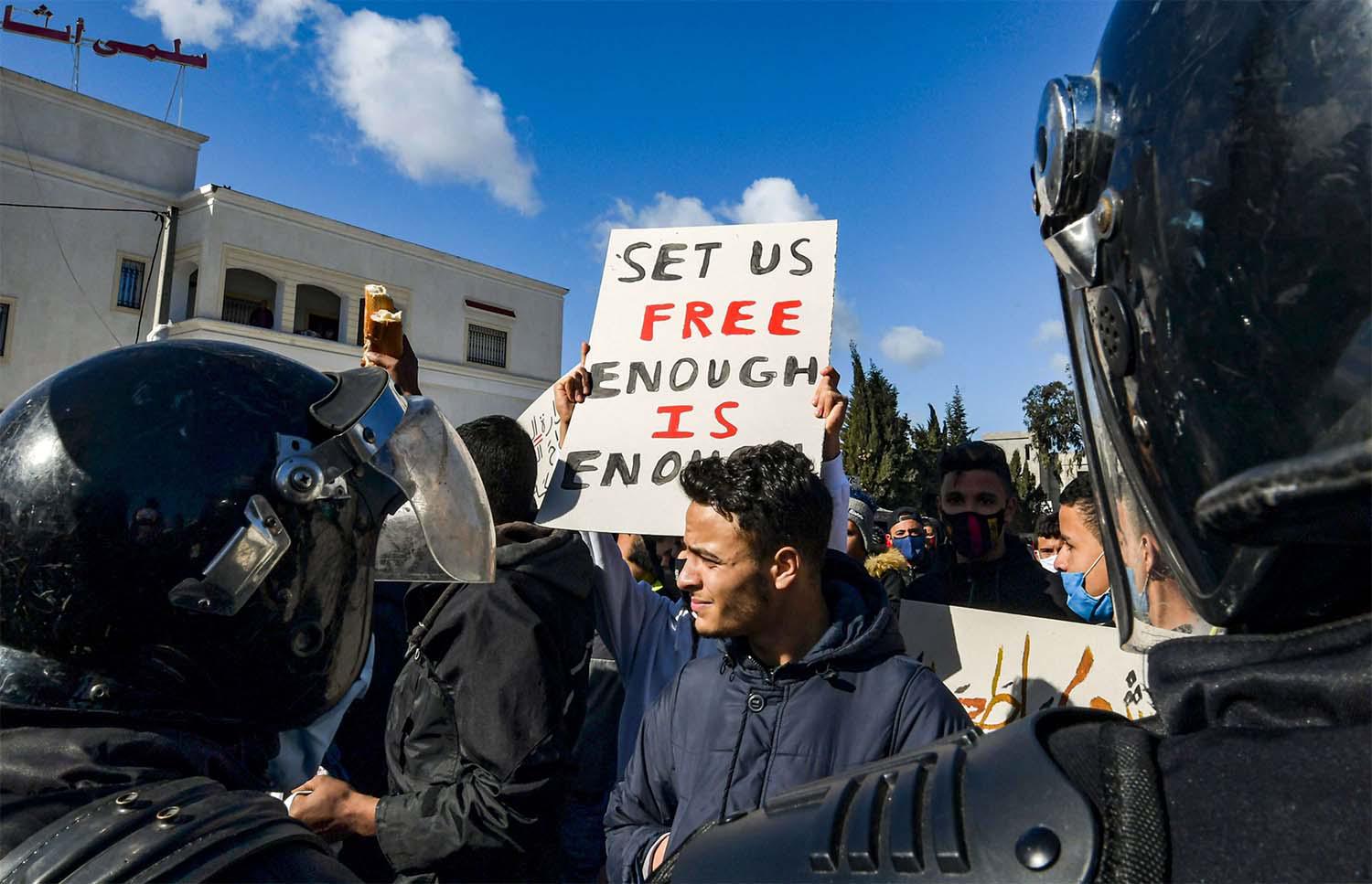 Peaceful protest so far