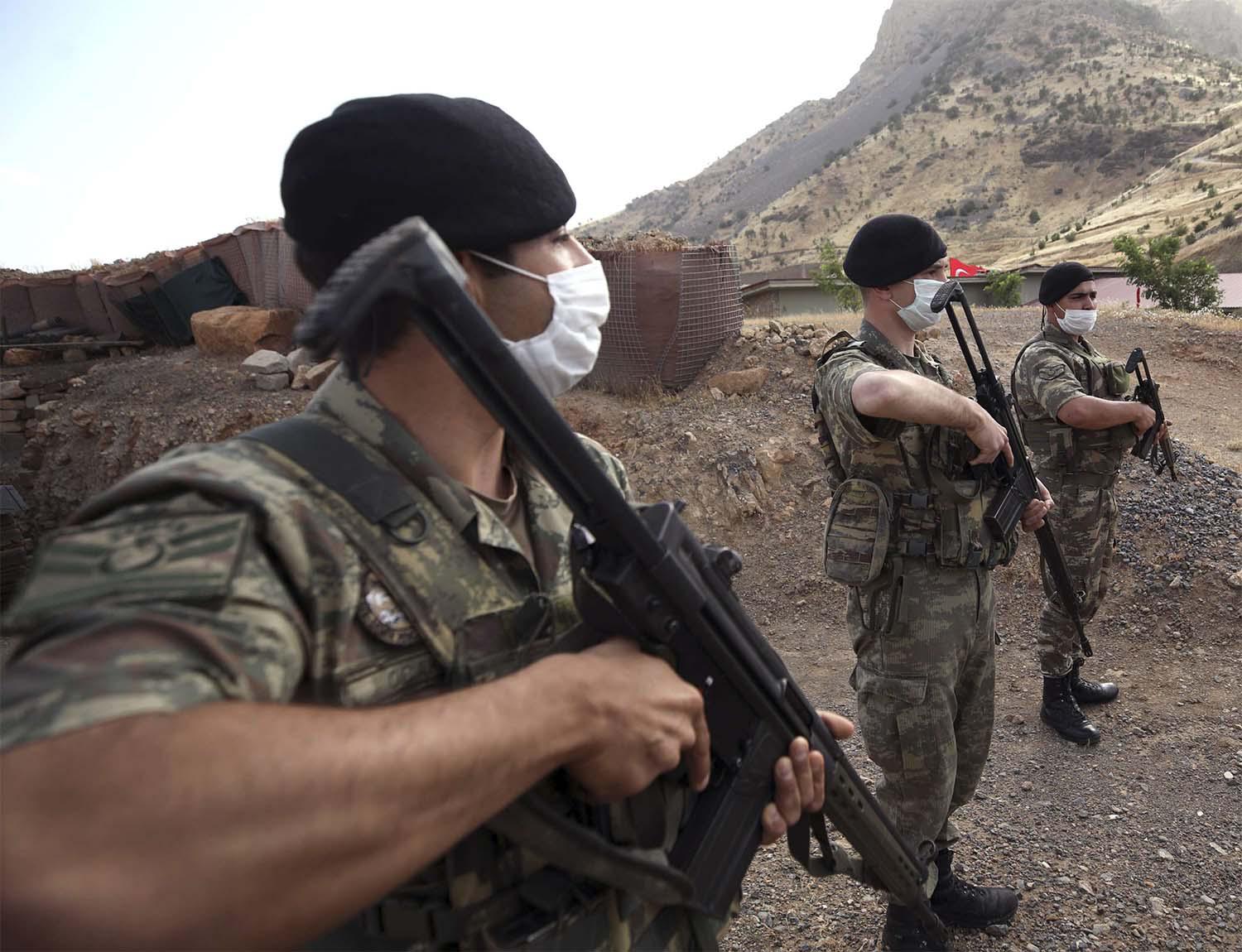 The Turkish soldiers were killed on the first day of the latest Turkish operation